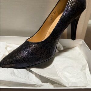 Chic Black Textured High Heel Shoes